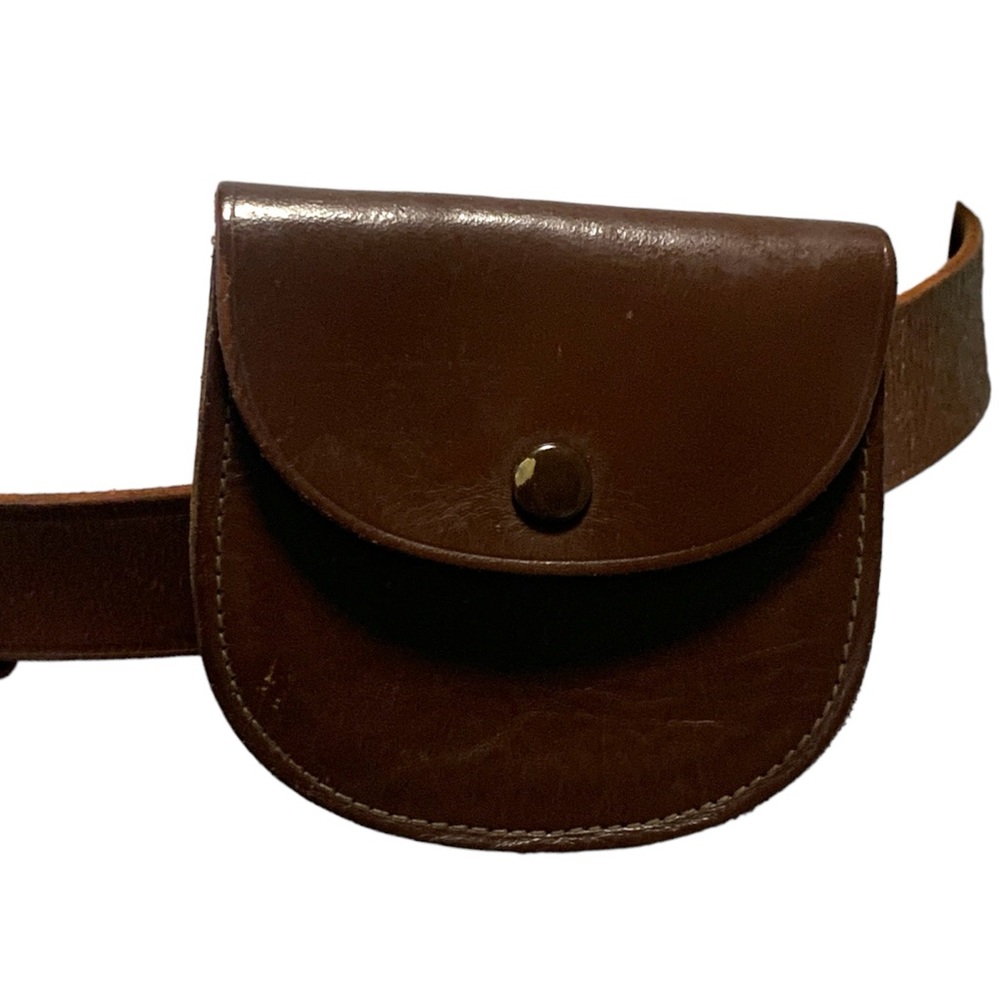 Vintage 60’s / 70’s Girl Guide-Brownie Leather Belt with Clip & Money Pouch - Picture 6 of 12